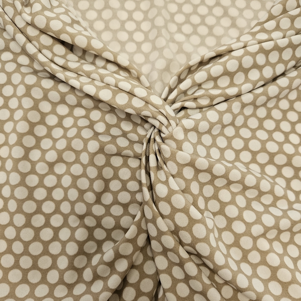 Max Studio Taupe White Polka Dot Sleeveless Blouse Sz Lg - Picture 5 of 8
